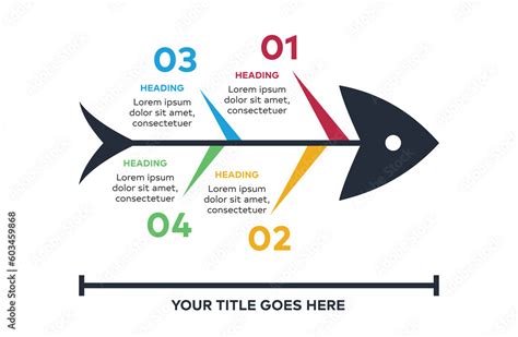 Fishbone Infographics With Colorful Slots For Business Presentation