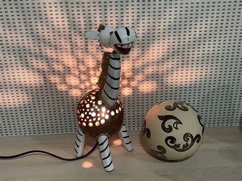 Zebra Latern Animal Lamp Coconut Shell Bedroom Lamp Table Etsy