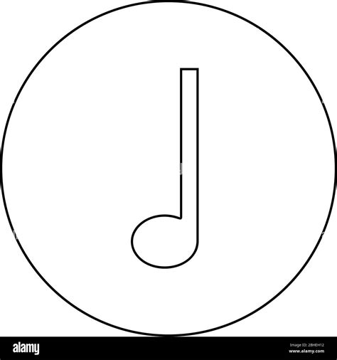 Note Quarter Fourth Icon In Circle Round Outline Black Color Vector