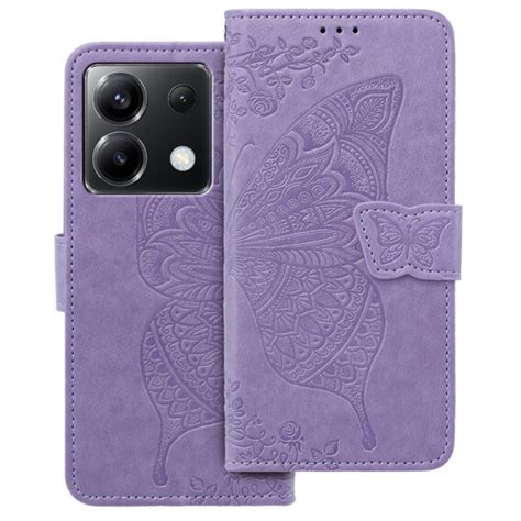 Etui z klapką do Xiaomi Poco X6 5G Butterfly fioletowe sklep XGSM pl