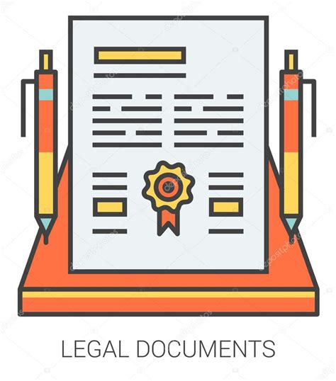 Legal Documents Line Icons Stock Vector By ©visualgeneration 125652826