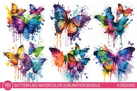 Butterflies Watercolor Sublimation Graphic By Svgoriginalcreations · Creative Fabrica