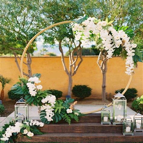 2m Gold Hoop Round Circle Backdrop Metal Arch Stand Frame Wedding Props