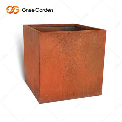 Rusty Square Corten Steel Garden Plant Flower Pots China Corten Steel Planter And Corten Steel