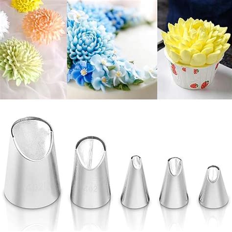 Amazon JAYVAR 5PCS Rose Flower Piping Tips Stainless Steel Flower