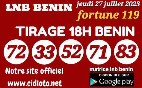 Tirage Loto Lnb Benin Juillet 2023 Cidloto