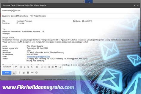 Contoh Daftar Riwayat Hidup Lewat Email Materisekolah Github Io