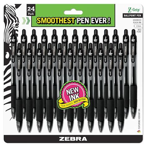 Zebra Z Grip Retractable Ballpoint Pen Medium Point 1 0mm Black Ink