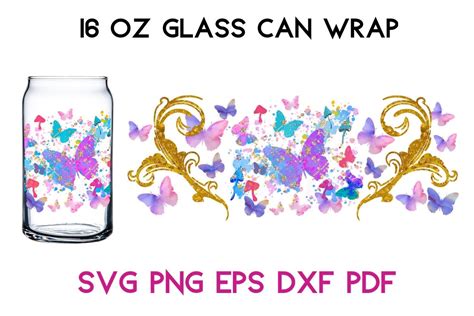 Oz Glass Can Wrap Art Butterfly Svg Graphic By