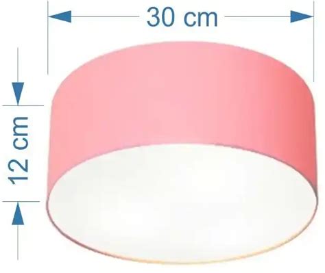 Plafon Para Dormitório Cilíndrico SD 3010 Cúpula Cor Rosa Bebê BIANO