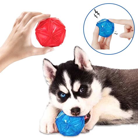 3 Pack Light Up Dog Ball Toy Led Floating Dog Squeaker Balls For Gums