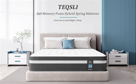 Teqsli Twin Mattress 10 Inch Gel Memory Foam Hybrid Mattress In A Box Medium Firm