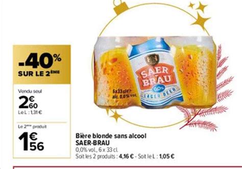 Promo Bi Re Blonde Sans Alcool Saer Brau Chez Carrefour Icatalogue Fr