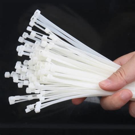 Pcs Lot White Mm Plastic Self Locking Type Cable Tie Mm