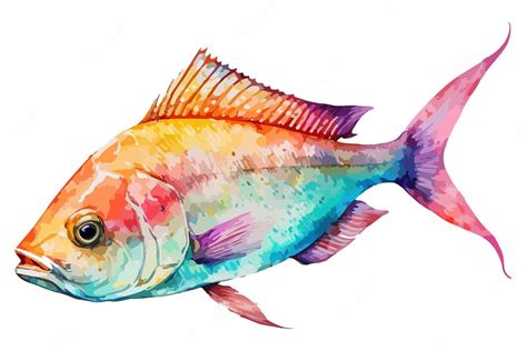 Premium Vector Watercolor Fish Vector Illustration