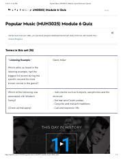 Popular Music MUH3025 Module 6 Quiz Flashcards Quizlet Pdf 9 29 21 11