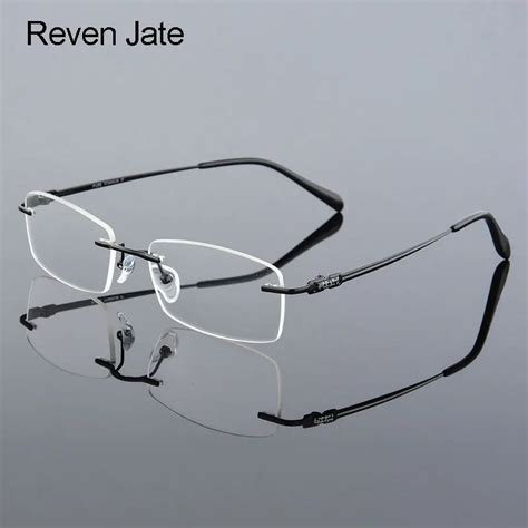 Reven Jate 633 Rimless Men Eyeglasses Frame Optical Prescription Glasses For Man Eyewear Fashion