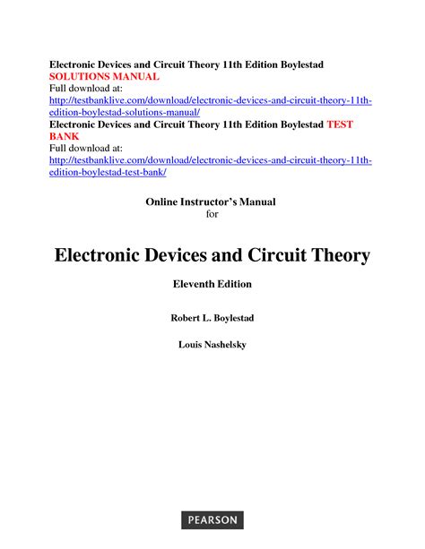 SOLUTION Electronic Devices And Circuit Theory 11th Edition Boylestad