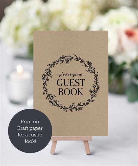 Wedding Guest Book Sign Rustic Guest Book Guest Book Sign - Etsy