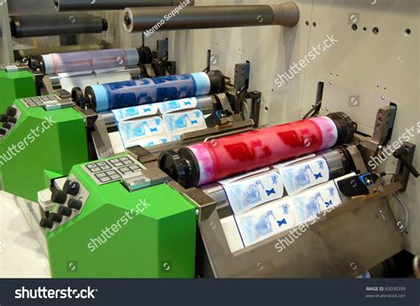 Flexo Press Printing Label Flexography Also Stock Photo