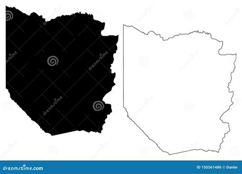 Western Province Provinces of Zambia, Republic of Zambia Map Vector ...