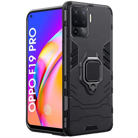 Thetkart Back Cover For Oppo F19 Pro Poly Carbonate Polymer Carbon Black