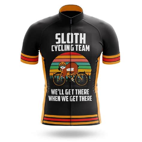 Summer Cycling Jerseys Man Short Sleeve Bike Jersey Sloth Team