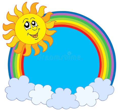 Leuke Zon En Regenboog Vector Illustratie Illustration Of Straal 7769238