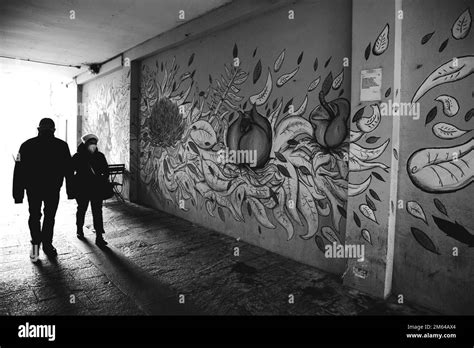 Graffiti Mural Murals Street Art Boy Black And White Stock Photos