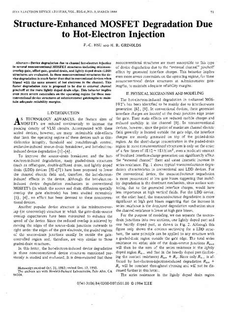 PDF Structure Enhanced MOSFET Degradation Due To Hot Electron Injection DOKUMEN TIPS