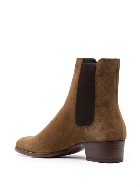 Saint Laurent Brown Suede Wyatt Chelsea Boots Modesens