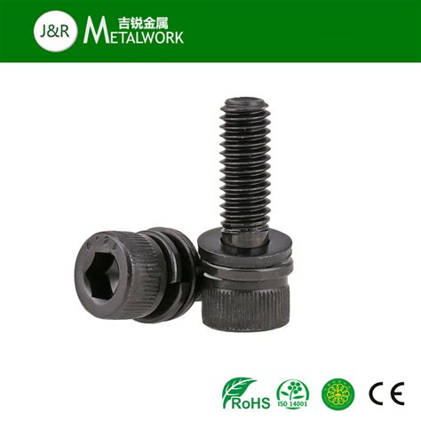 Carbon Steel Black Oxide Hexagon Socket Cap Head Sems Screw Hexagon