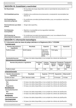 Msds Aceite Volvo Gearbox Oil Pdf