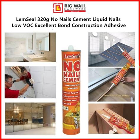 LemSeal Liquid Nail 320g No More Nails Cement Low VOC Excellent Bond