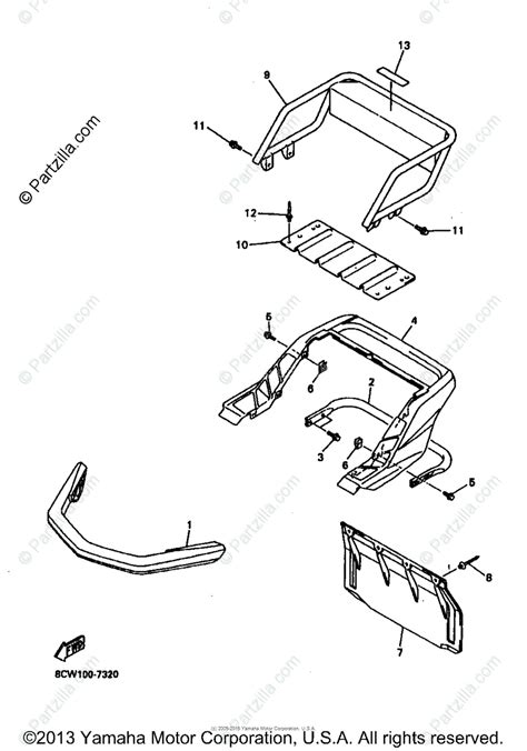 Yamaha Snowmobile 1998 Oem Parts Diagram For Bumper