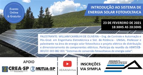 Palestra Introdução Ao Sistema De Energia Solar Fotovoltaica Online