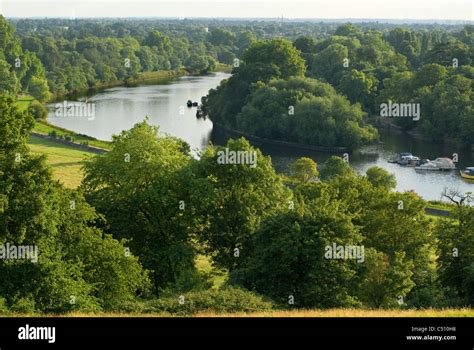 River Thames From Richmond Hill Looking Down Onto Petersham Meadow And