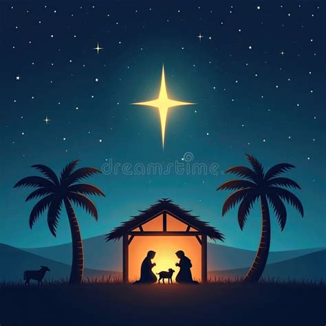 Nativity Scene Silhouette Stock Illustration Illustration Of Scene 338128694