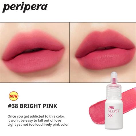 Блеск для губ PERIPERA INK VELVET 4г,38# BRIGHT PINK ,Помада для губ ...