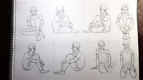 How To Draw Sitting Human Figure 2 Youtube