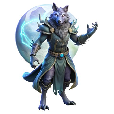 harmonious gorgeous A powerful druid shapeshifting into a wolf under