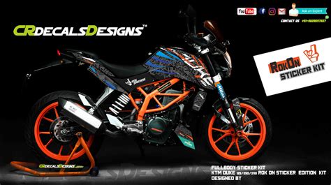 Buy Cr Decals Ktm Duke 125200390 Custom Decals Wrap Stickers Full Body Rok On Edition Kit