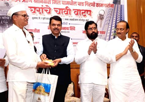 Maharashtra Chief Minister Eknath Shinde Along With Deputy Chief