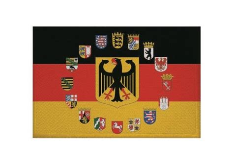 Aufnäher Patch Deutschland Adler Mit 16 Bundesländer Wappen 9 X 6 Cm