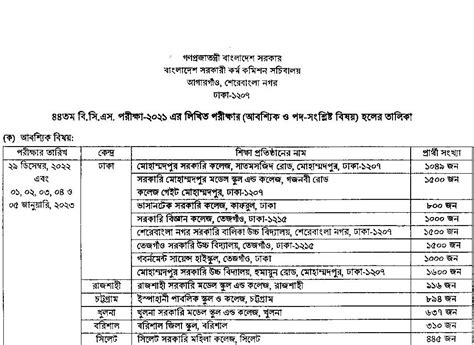 Th Bcs Written Exam Date Jobs Test Bd