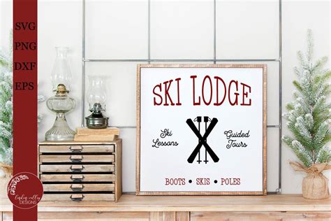 Ski Lodge Svg Christmas Sign Svg Christmas Lodge Svg So Fontsy