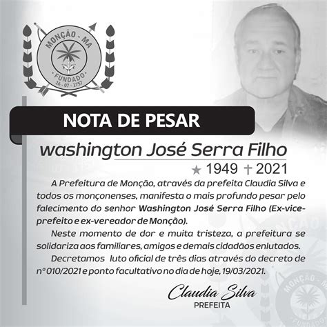 Prefeitura de Monção MA Nota de Pesar