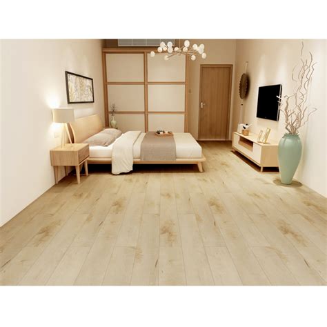 Plancher stratifié en fibres haute densité Mono Serra beige 7 44 po x