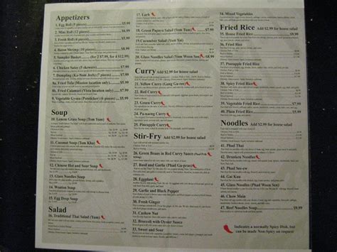 Ocean Thai Cuisine Menu, Menu for Ocean Thai Cuisine, Oceanside, San Diego - Urbanspoon/Zomato