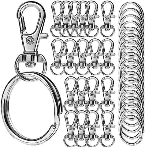 Leobro Pcs Swivel Lobster Clasps Key Ring Hoop Keyring Making Kit